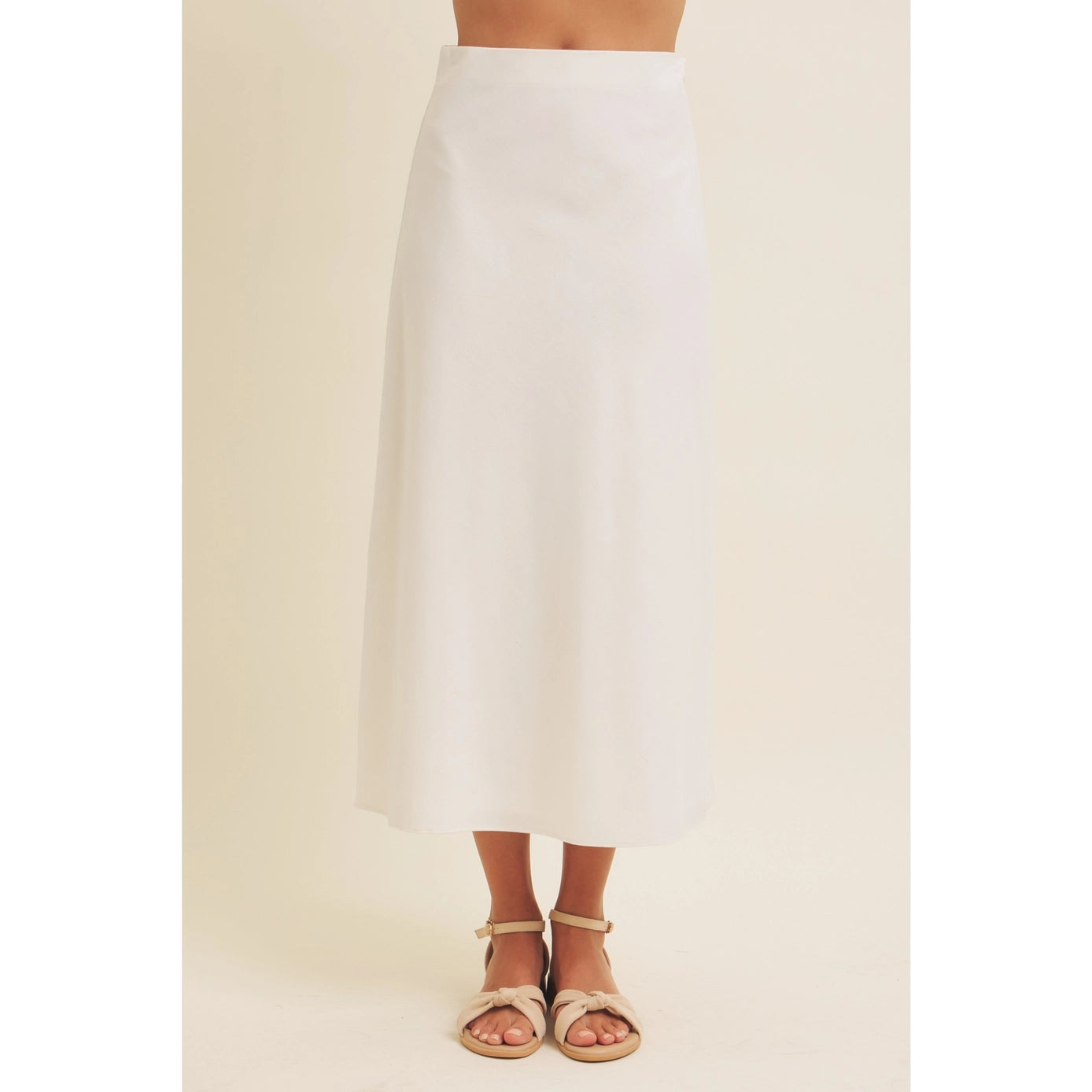 Classic Viscose Linen Blend Bias Cut Maxi Skirt