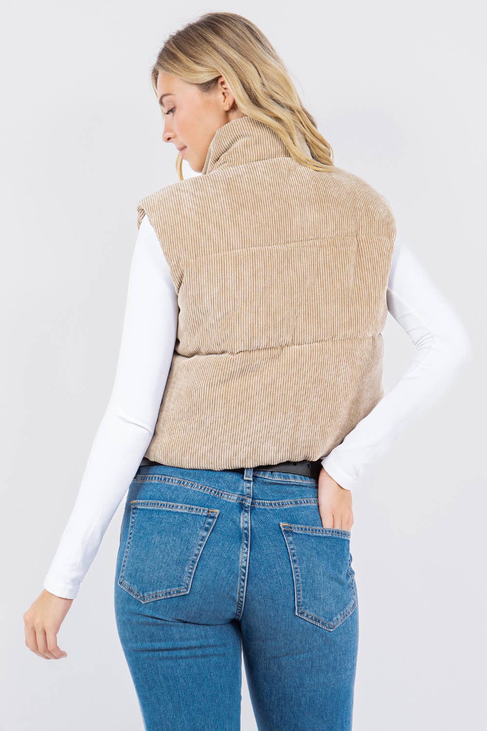Sherpa Lined Corduroy Puffer Vest