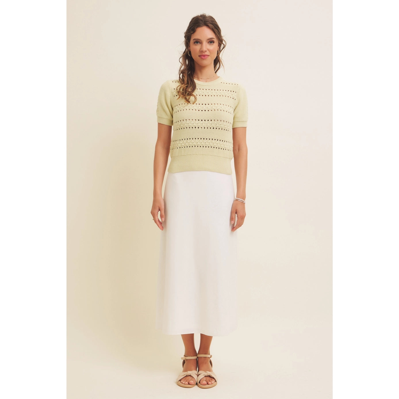 Classic Viscose Linen Blend Bias Cut Maxi Skirt