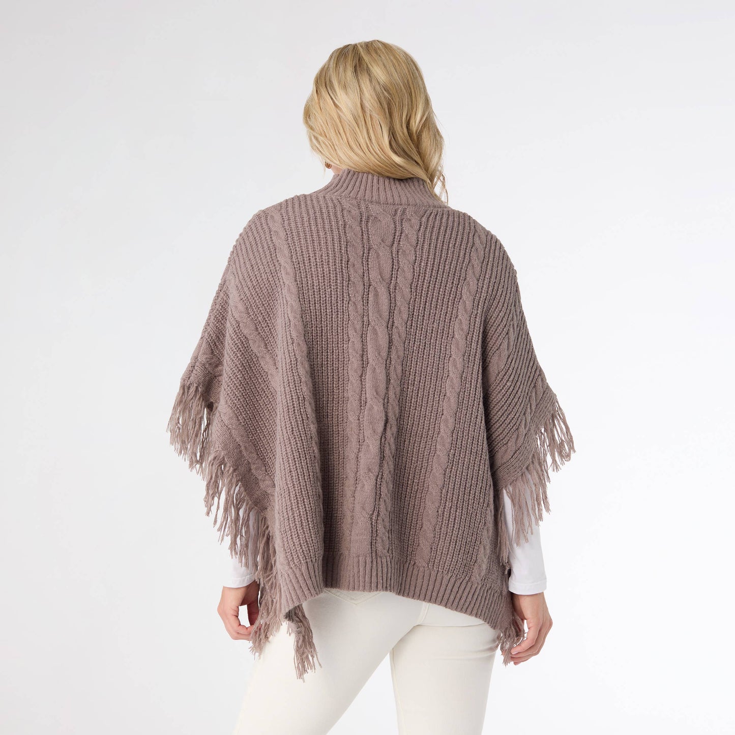 Hayes Cable Knit Poncho - Fall