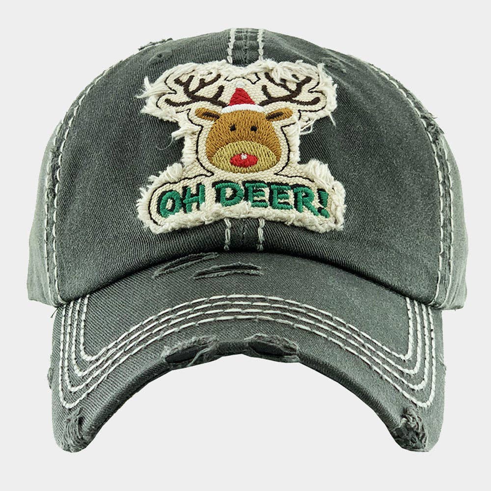 Oh Deer! | Woman Baseball Cap Hat BLK