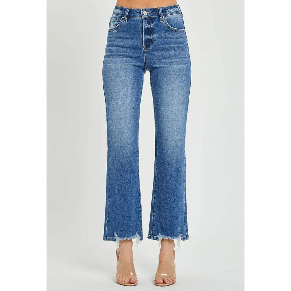 Risen High Rise Ankle Straight Relaxed Fit Jeans