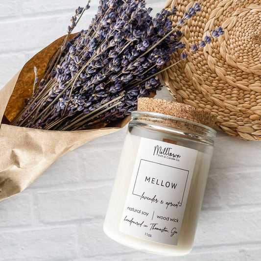 Mellow Soy Candle-100% Natural Soy Wax | Wooden-Wick Candles | Clean-Burning & Long-Lasting