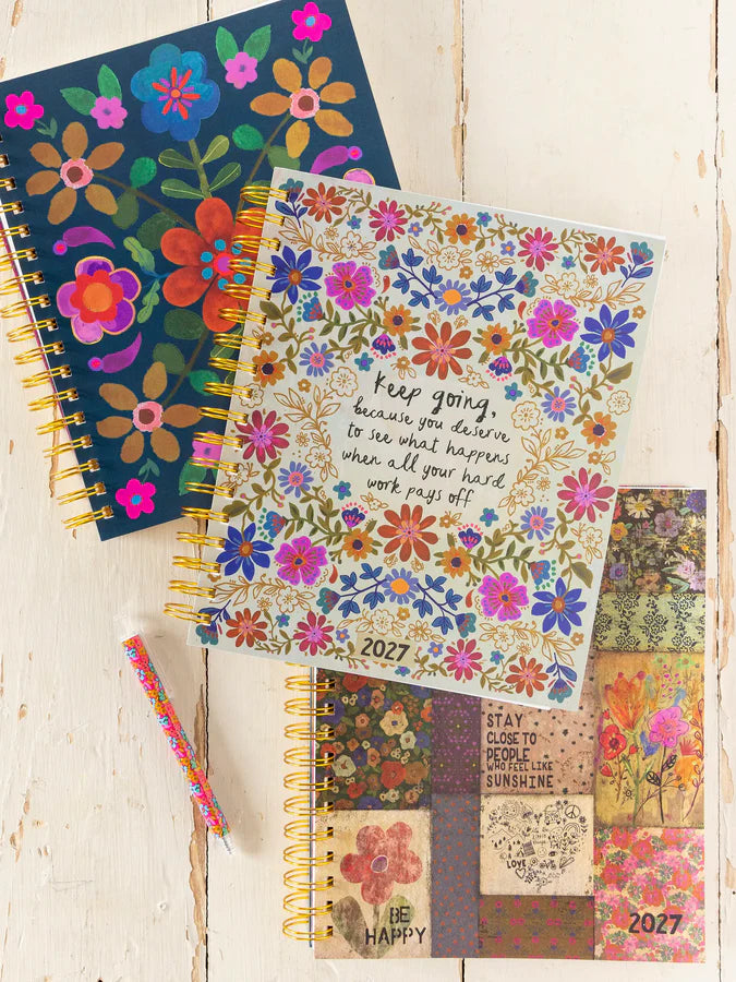 Natural Life 2026-27 17 Month Planner- Patchwork Be Happy