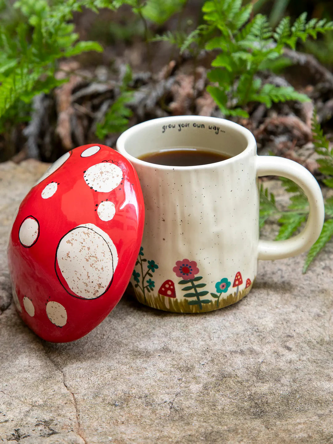 Natural Life Lidded Mug-Mushroom