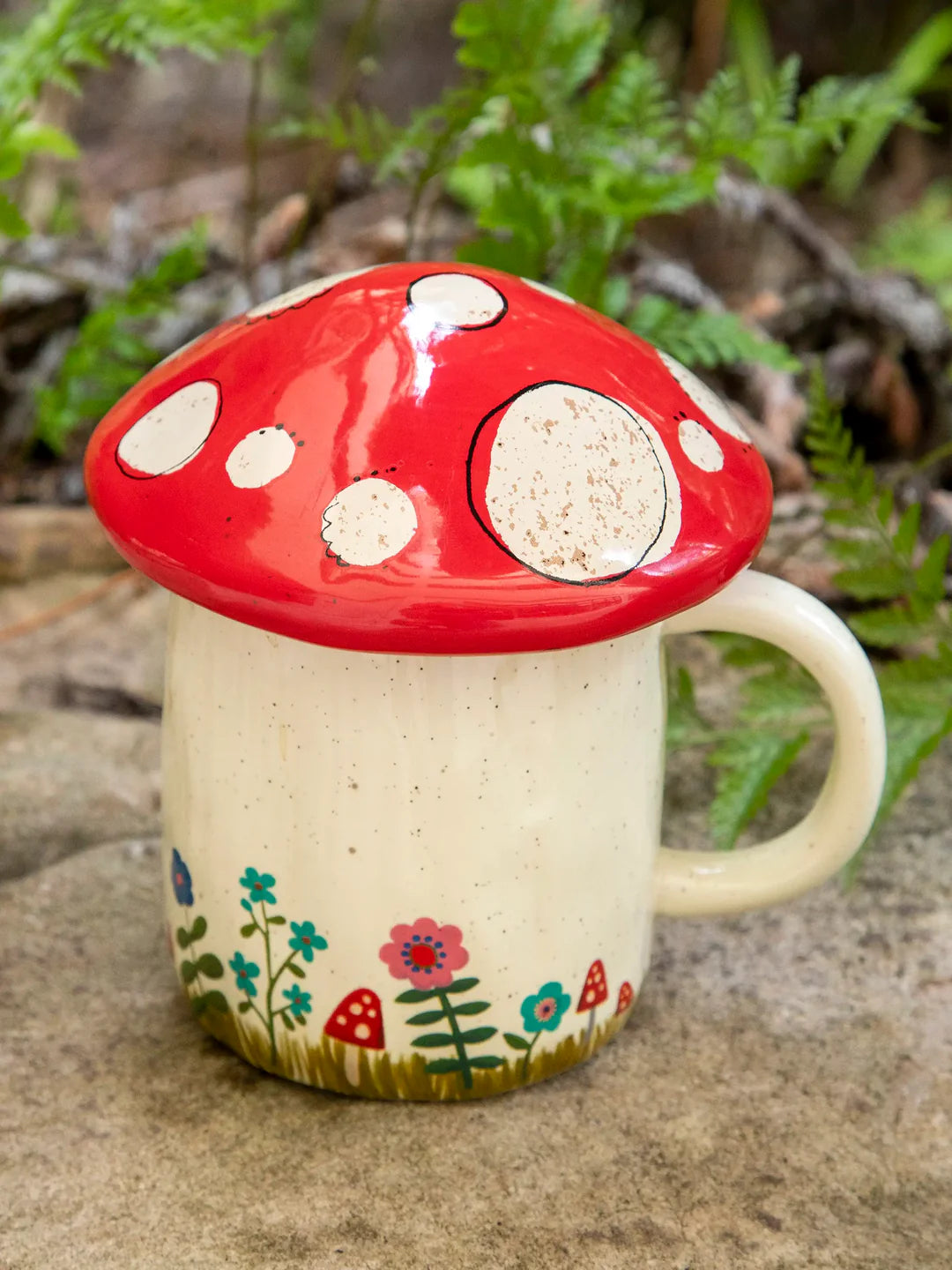 Natural Life Lidded Mug-Mushroom