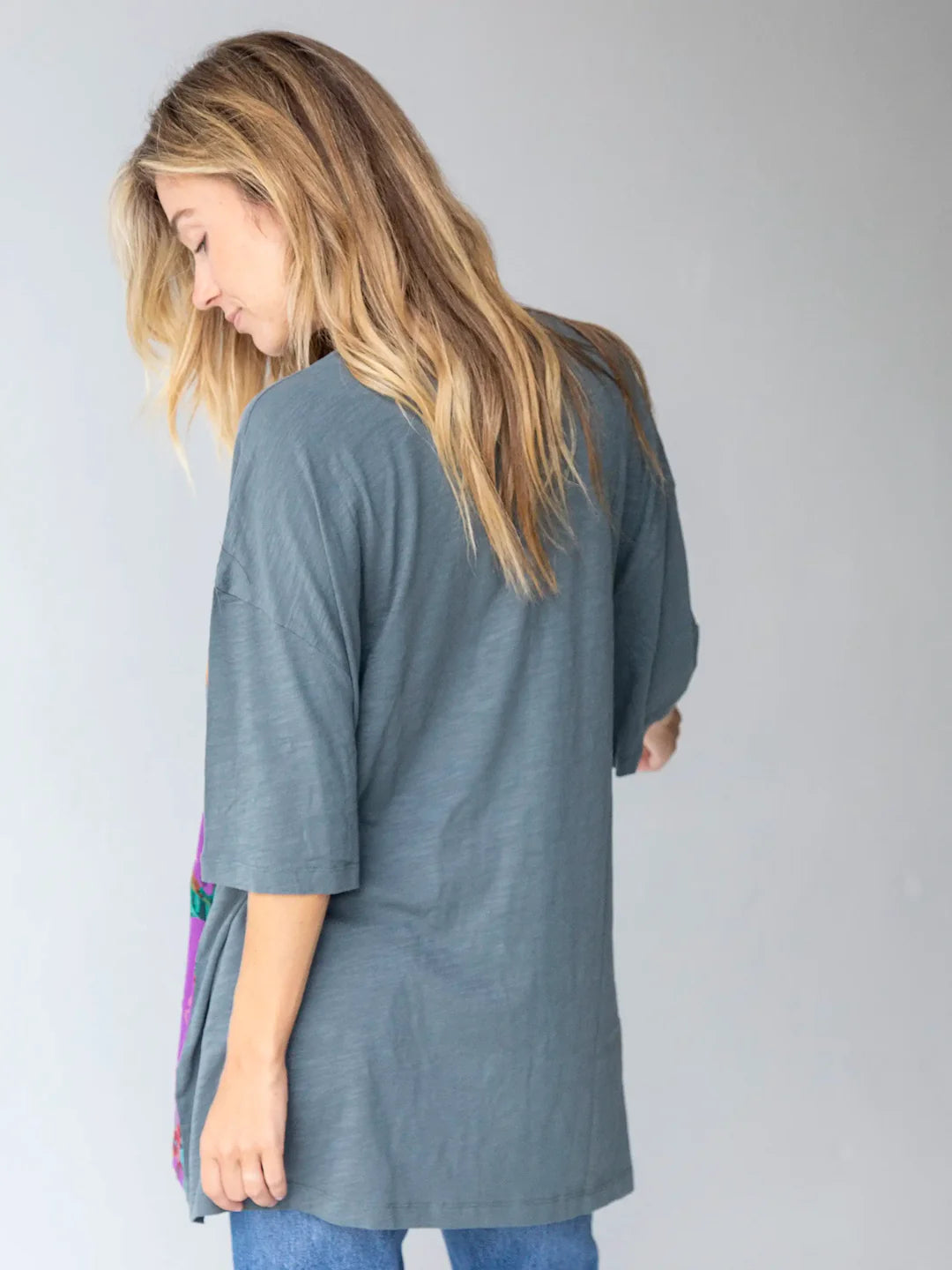 Natural Life One Size Cotton Easy Tee-Peace Charcoal