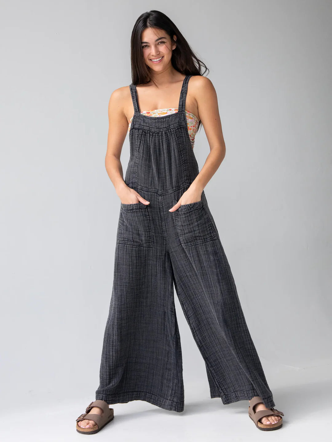 Natural Life Dakota Tie Overall-Washed Black Cotton