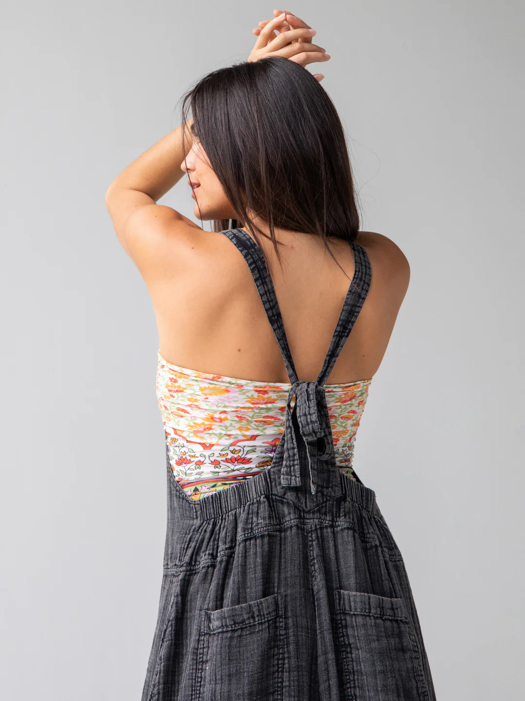 Natural Life Dakota Tie Overall-Washed Black Cotton