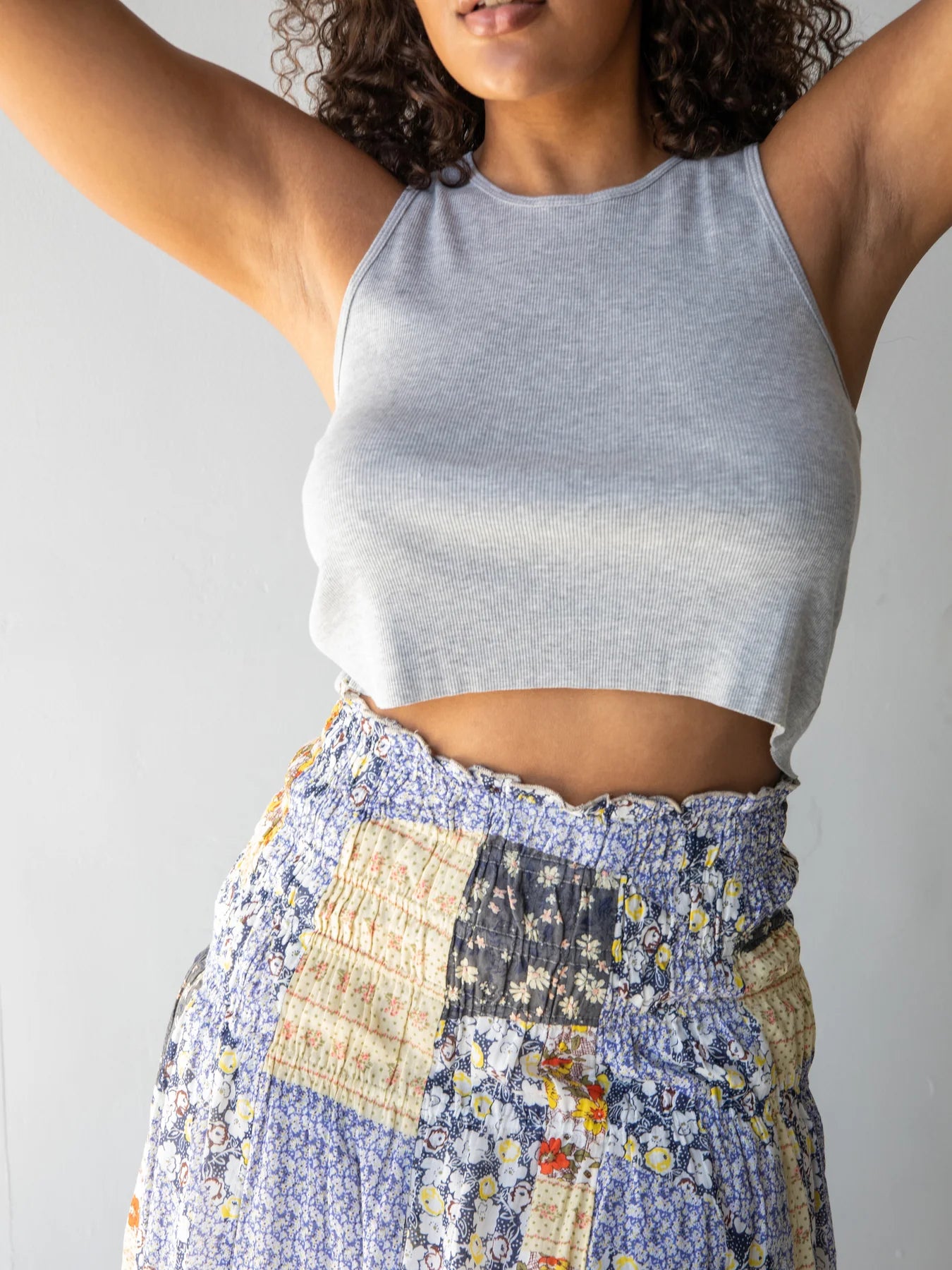 Natural Life Laurel Convertible Maxi Skirt-Blue Yellow Patchwork