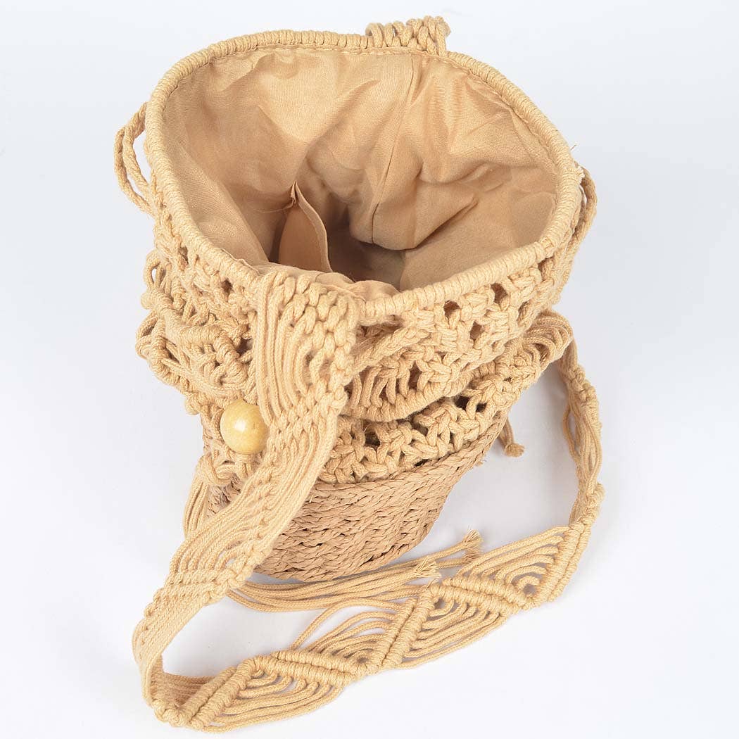 Handmade Straw Bucket Bag