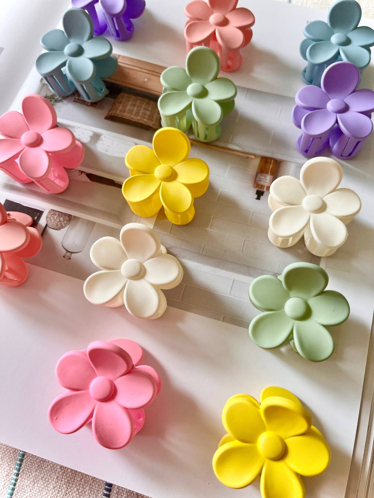 Small Flower Hair Claw Clips - Fall Floral