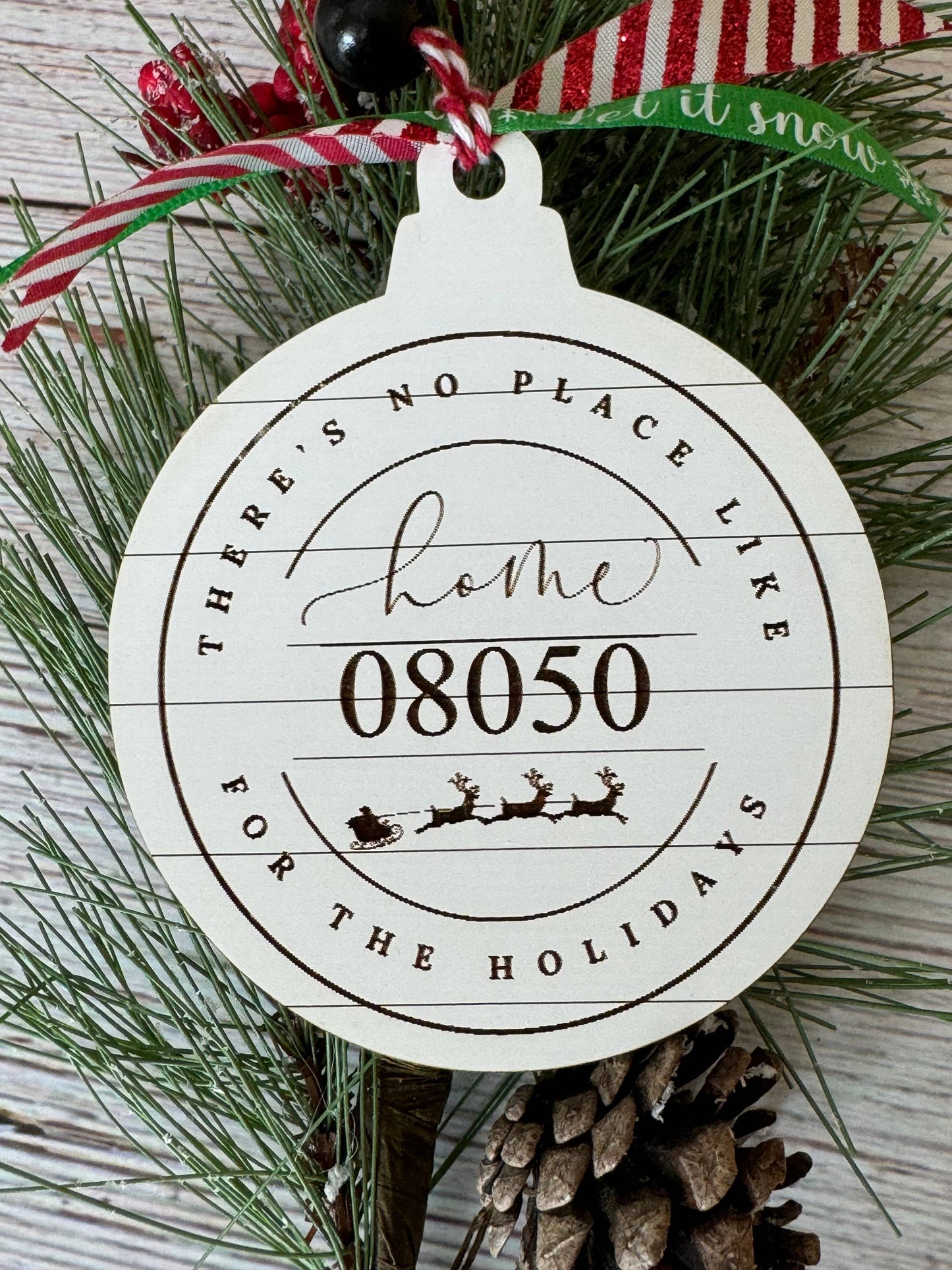 Zip Code Ornament No Place Like Home for the Holidays