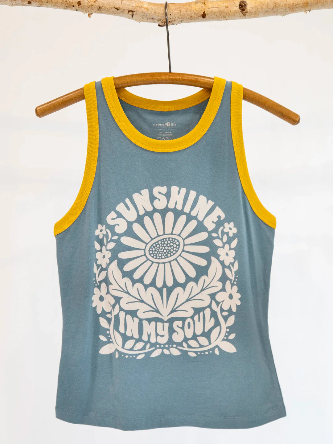 Natural Life Ringer Tank Top-Sunshine In My Soul