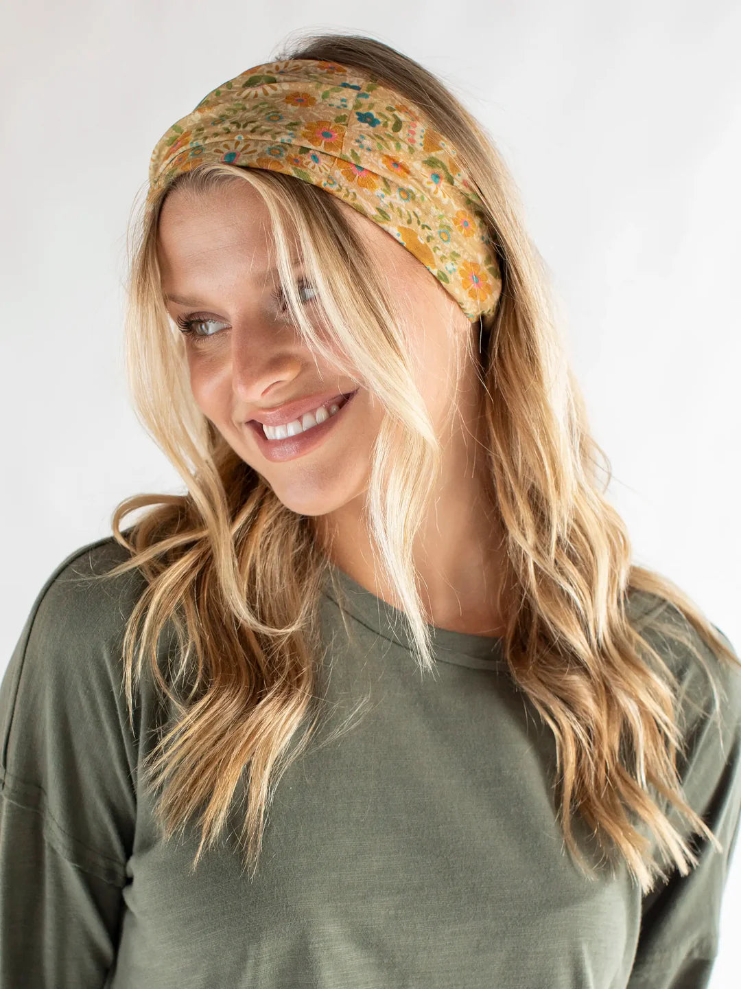 Natural Life Half Boho Bandeau® Headband - Mandala Light Grey