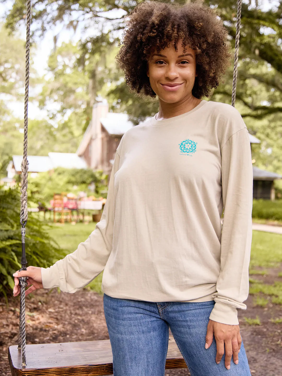 Natural Life Long Sleeve Cotton Comfy Tee Shirt-If You're Always Racing
