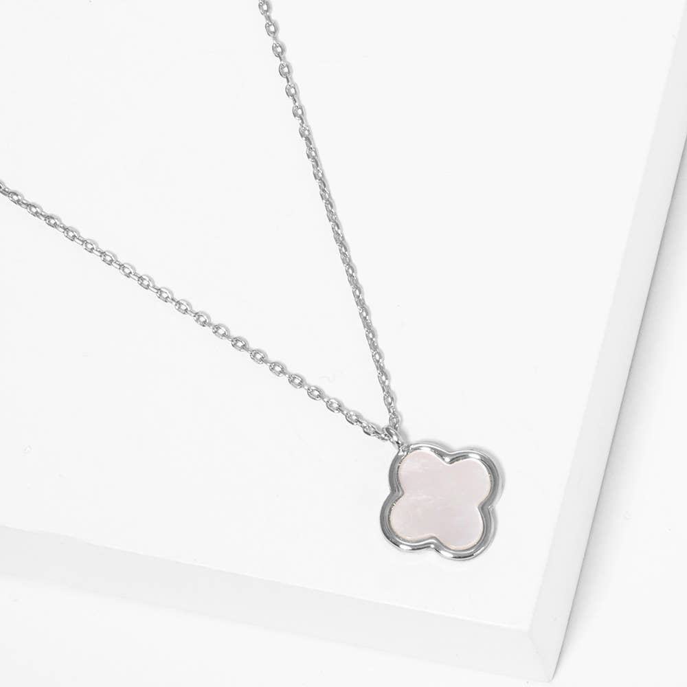 Gold Dipped Quatrefoil Pendant Necklace
