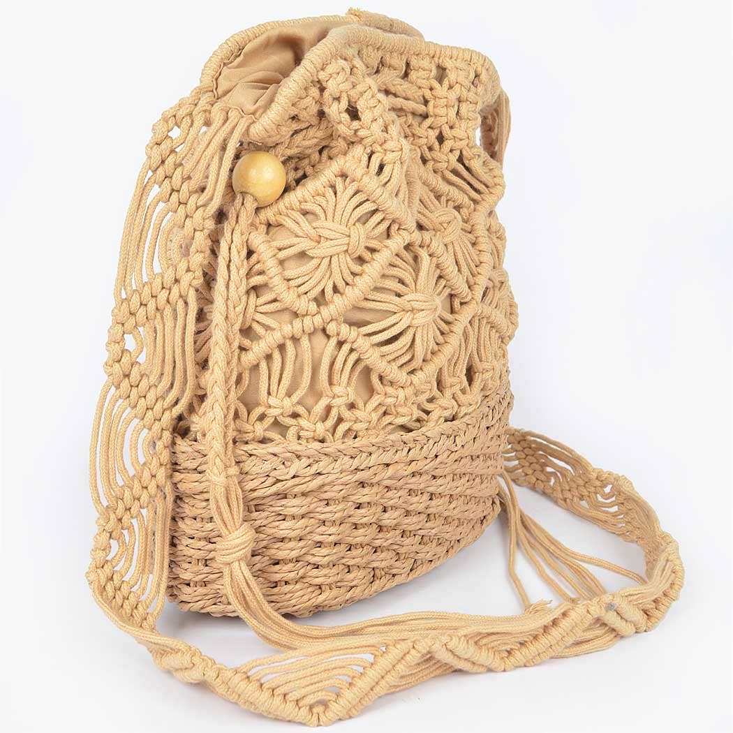 Handmade Straw Bucket Bag
