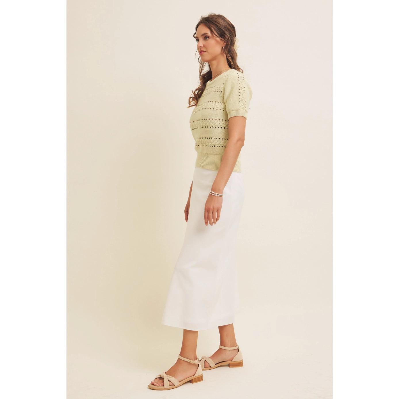 Classic Viscose Linen Blend Bias Cut Maxi Skirt