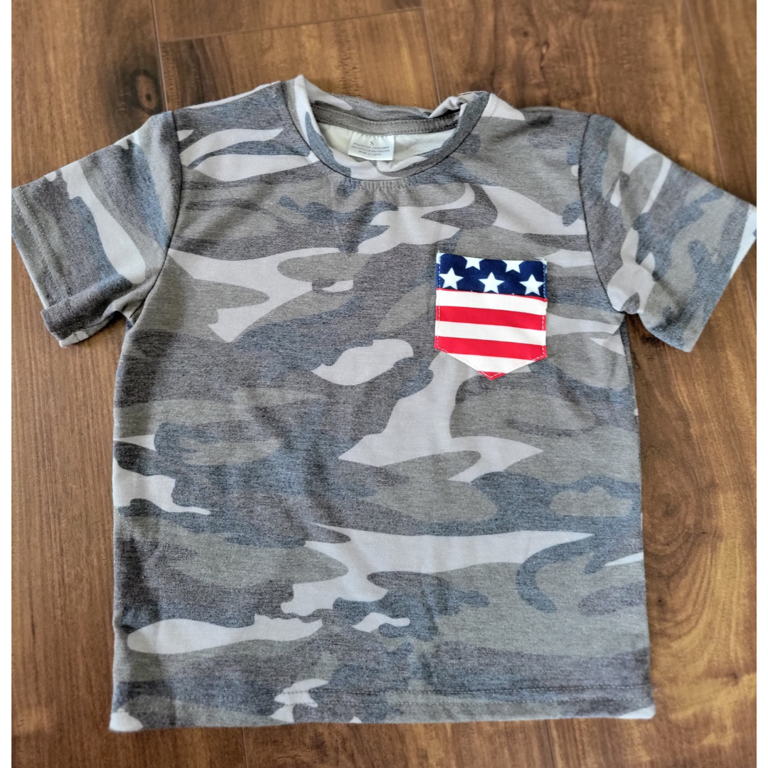 Camouflage 4th of July T-shirt- Child