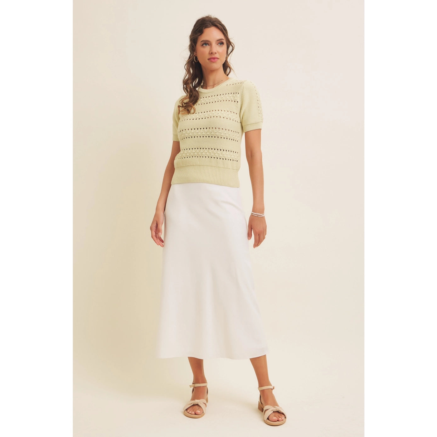 Classic Viscose Linen Blend Bias Cut Maxi Skirt
