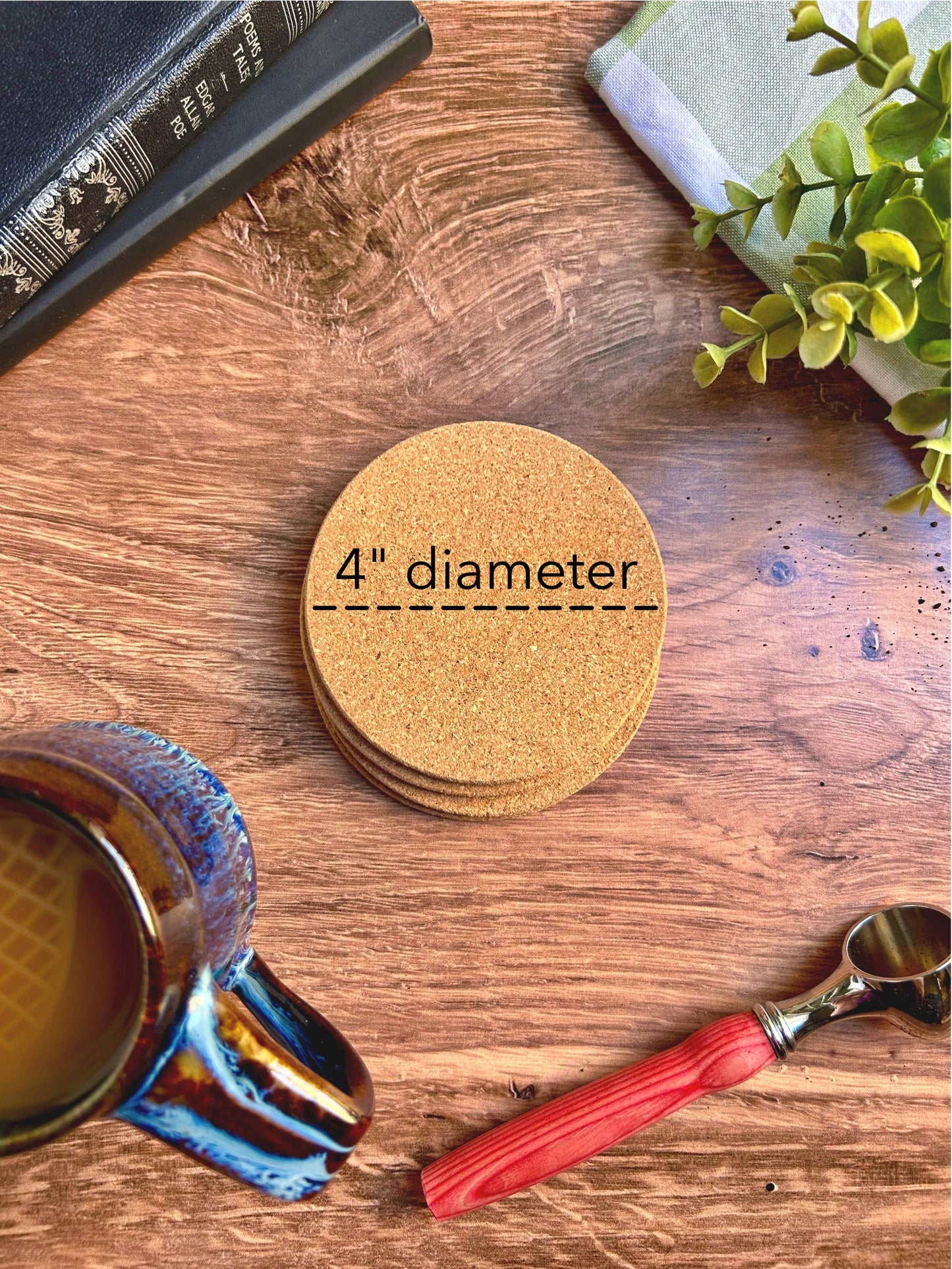 Custom 62035 Zip Code and City Cork Coasters - Sold Individually