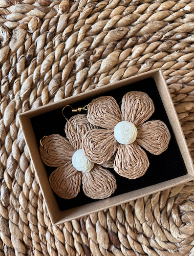 Large Fall Daisy Flower Earrings