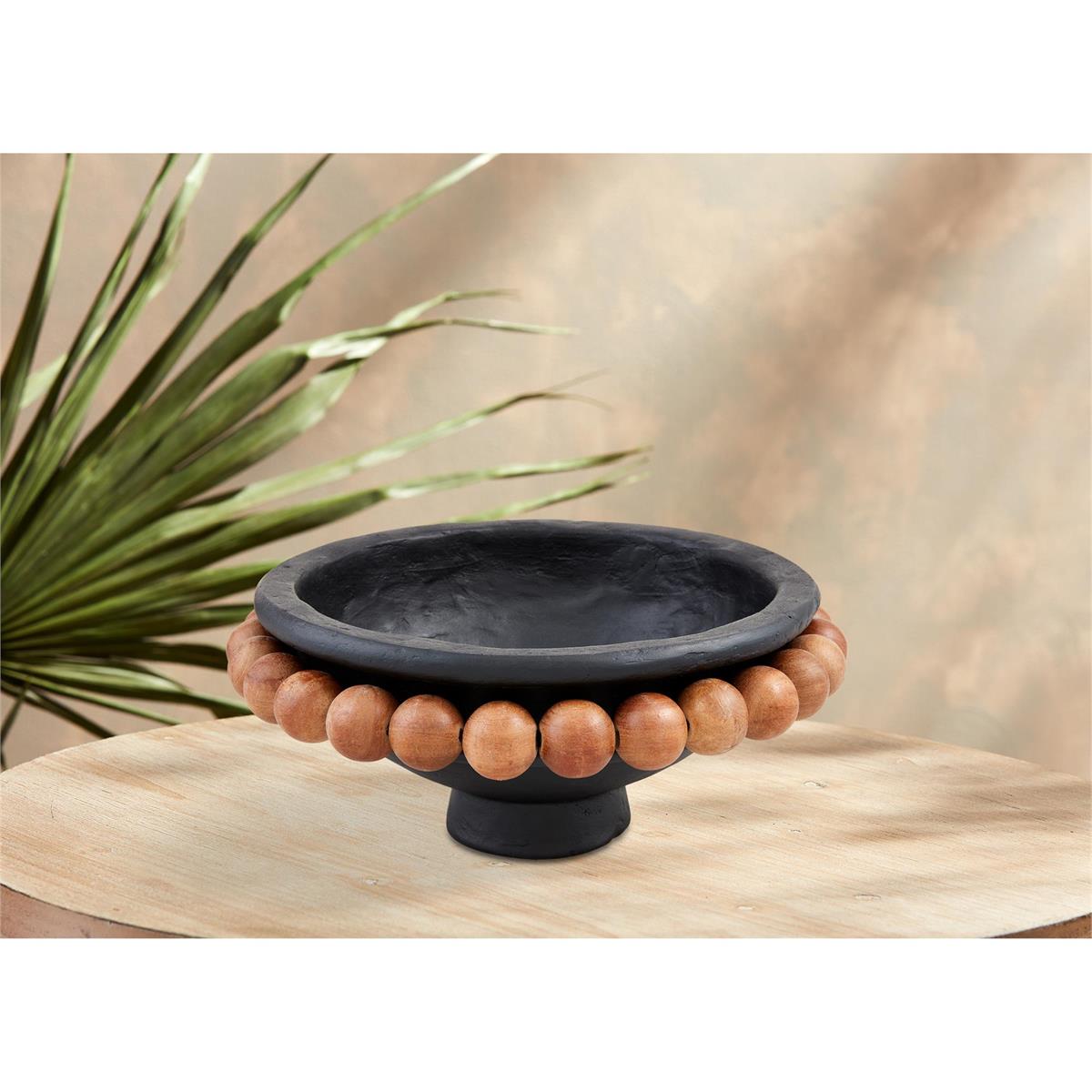 Mud Pie Black Bead Footed Bowl