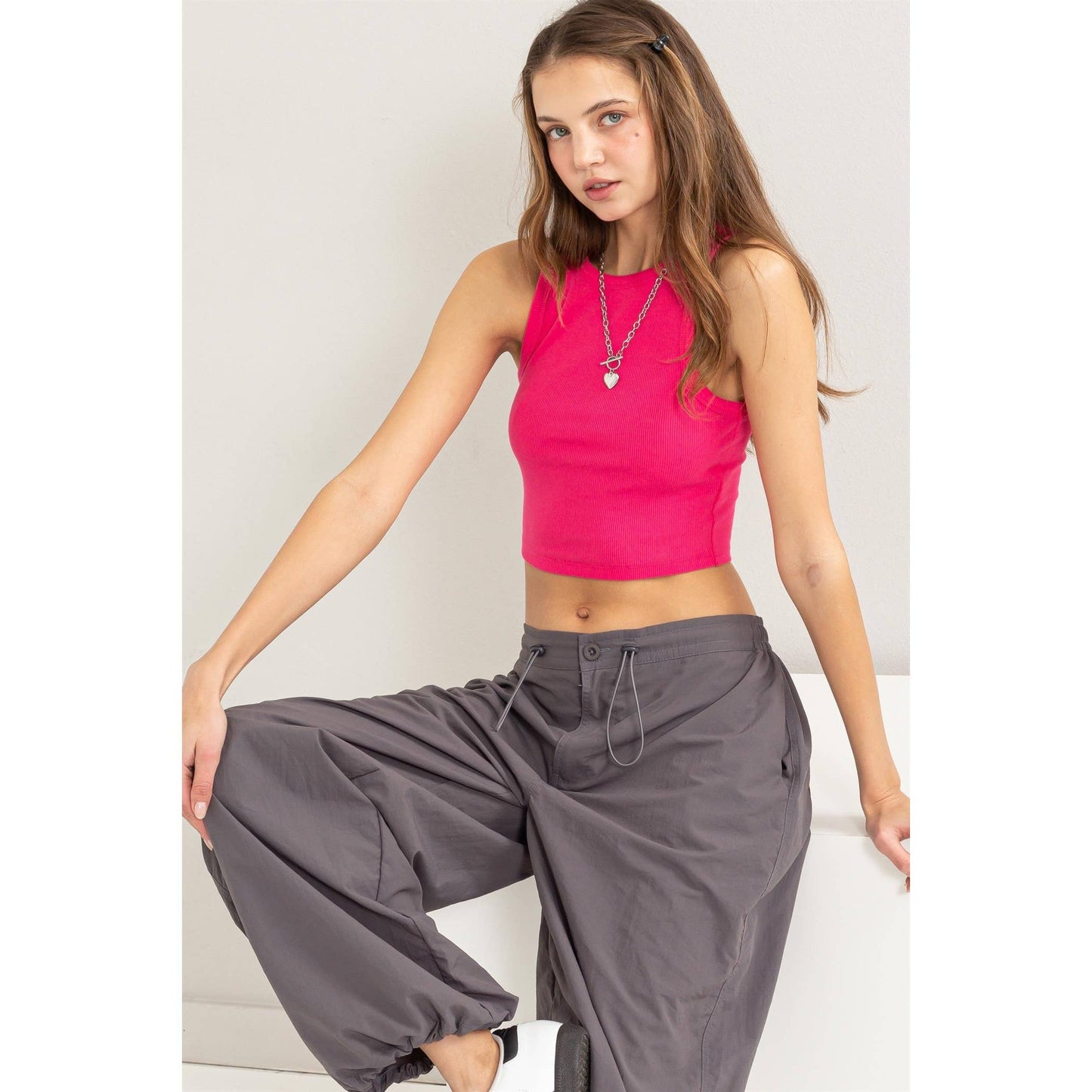 RIBBED CROP TANK TOP