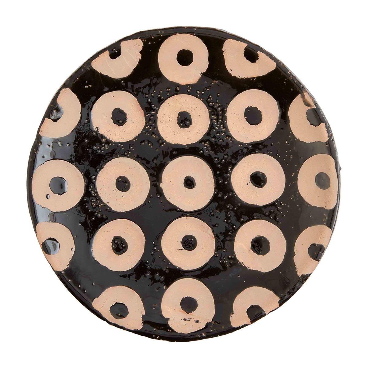 Mud Pie Circle Black Terra Platter