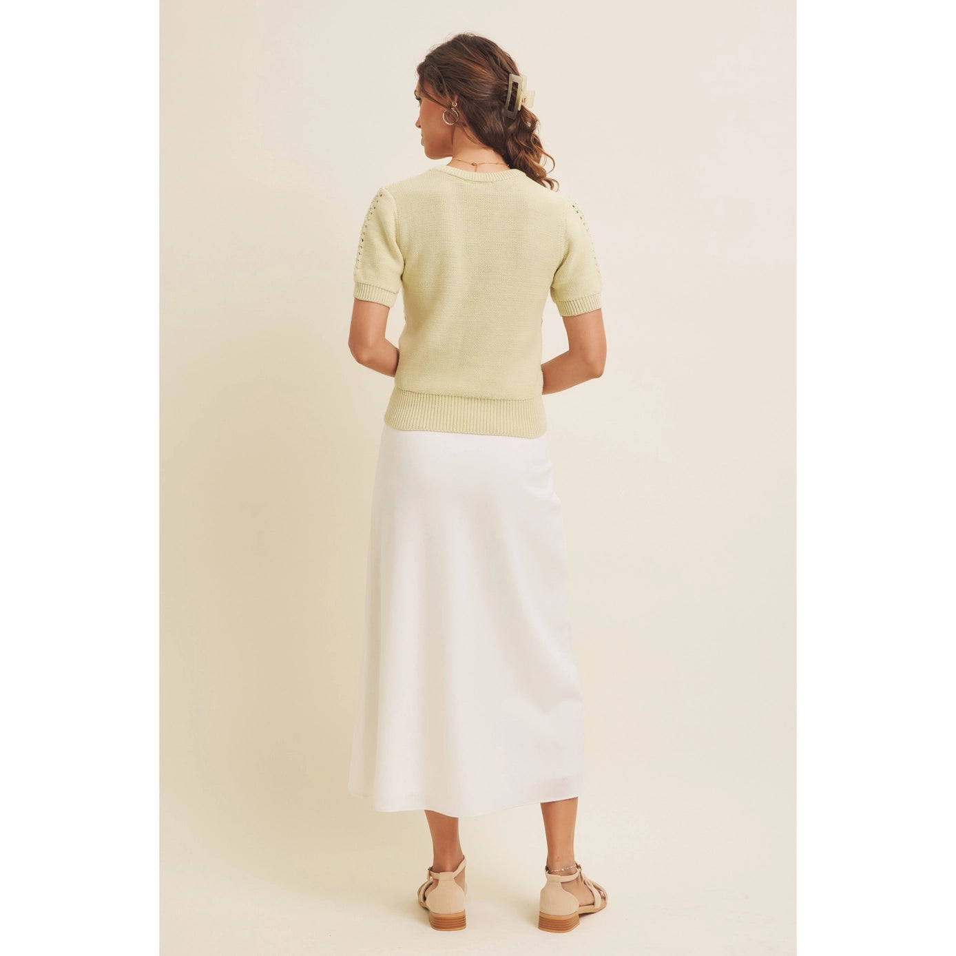 Classic Viscose Linen Blend Bias Cut Maxi Skirt