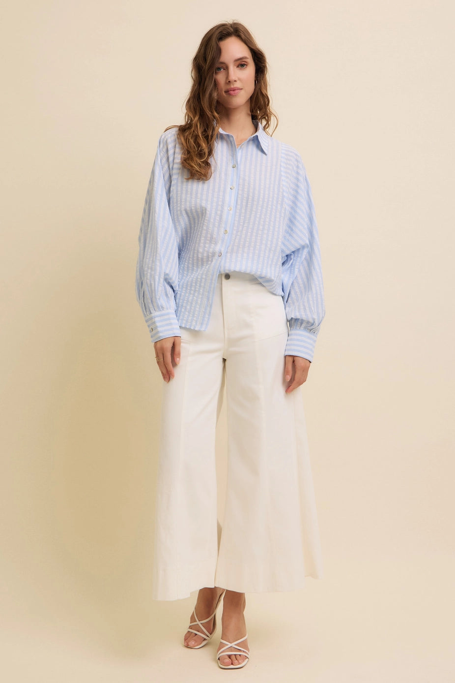 Cropped Wide Leg Stretchy High Waisted Pants