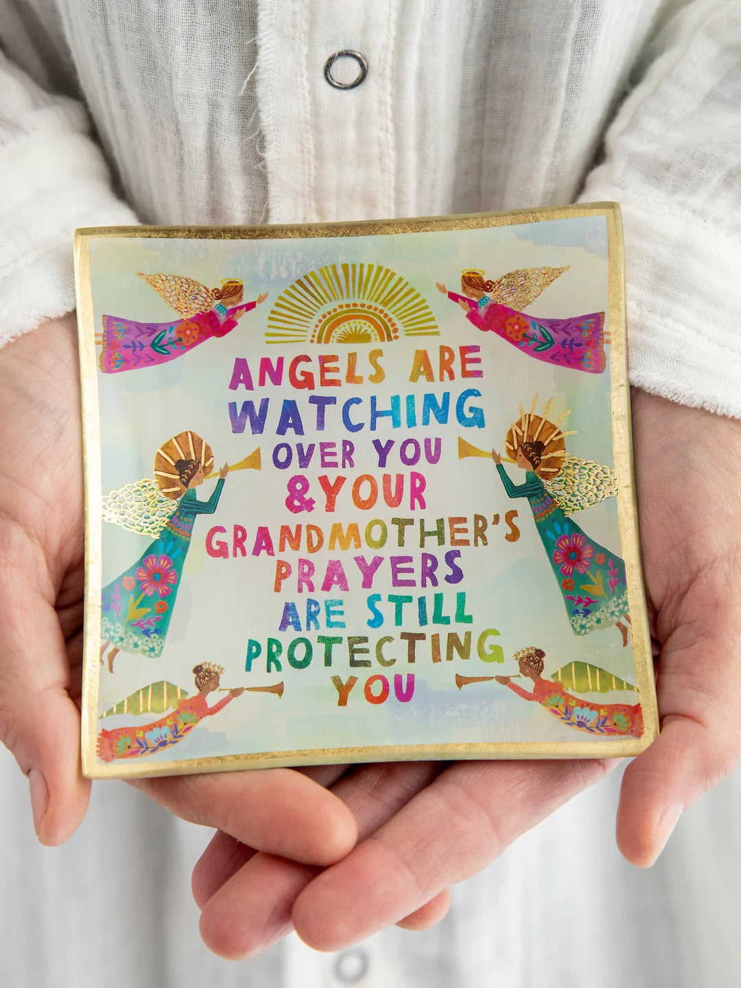 Natural Life Glass Tray-Grandmother's Prayer