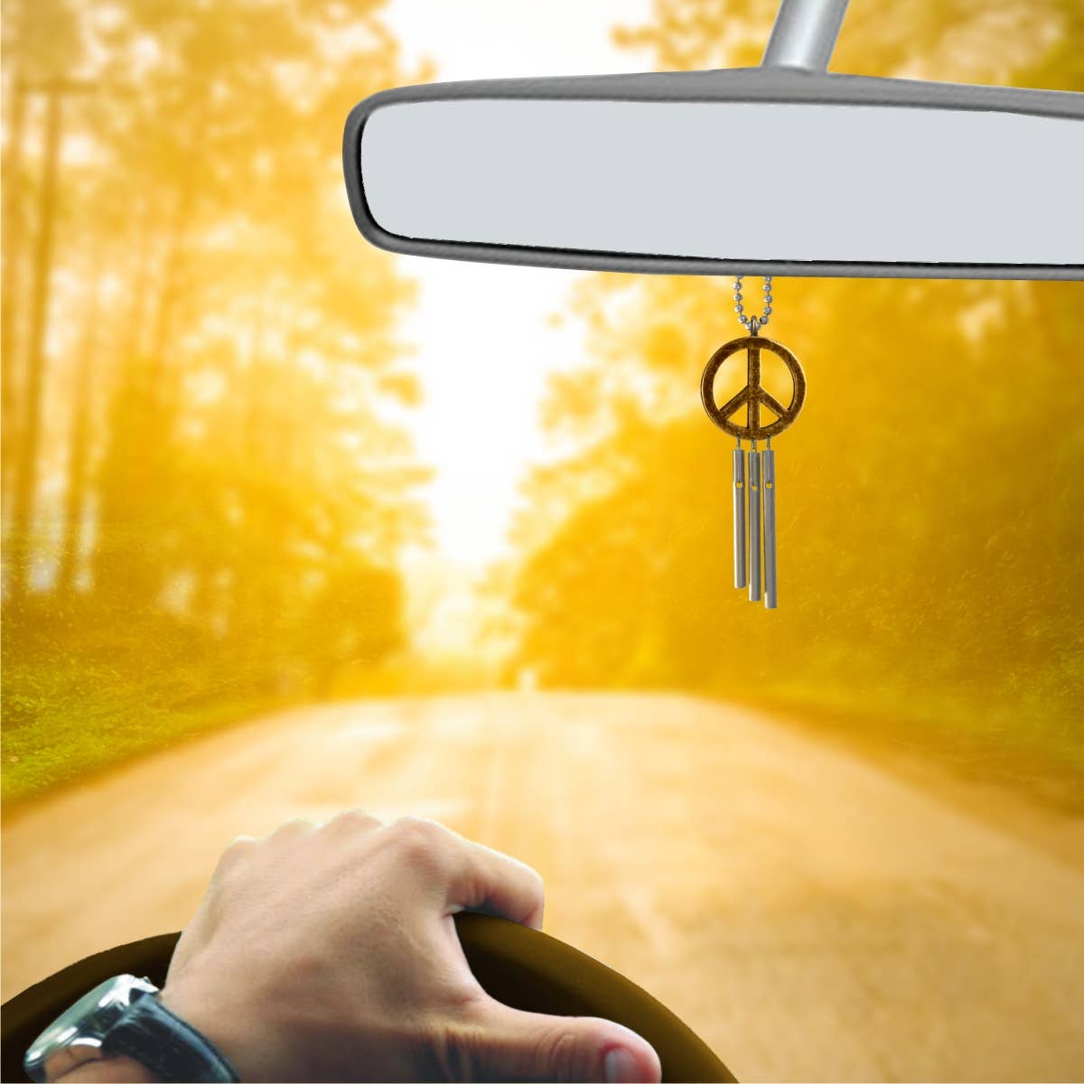 Jacob's Musical Car Charm Chime, Peace Sign