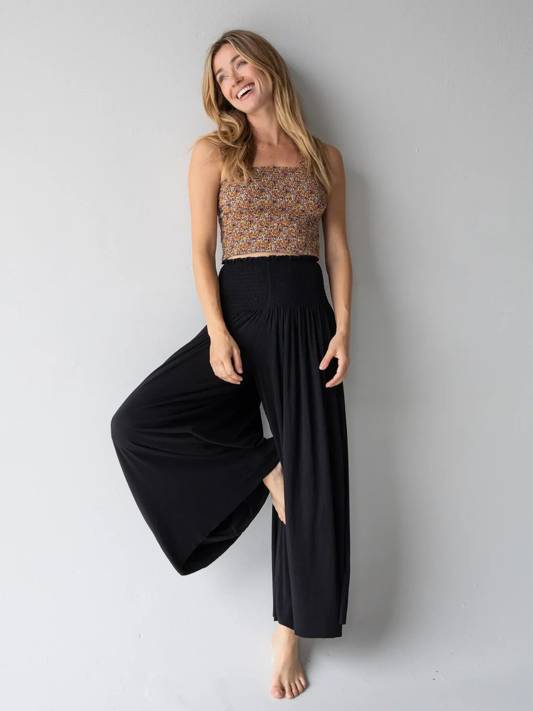 Natural Life Make A Move Knit Palazzo Pant-Black