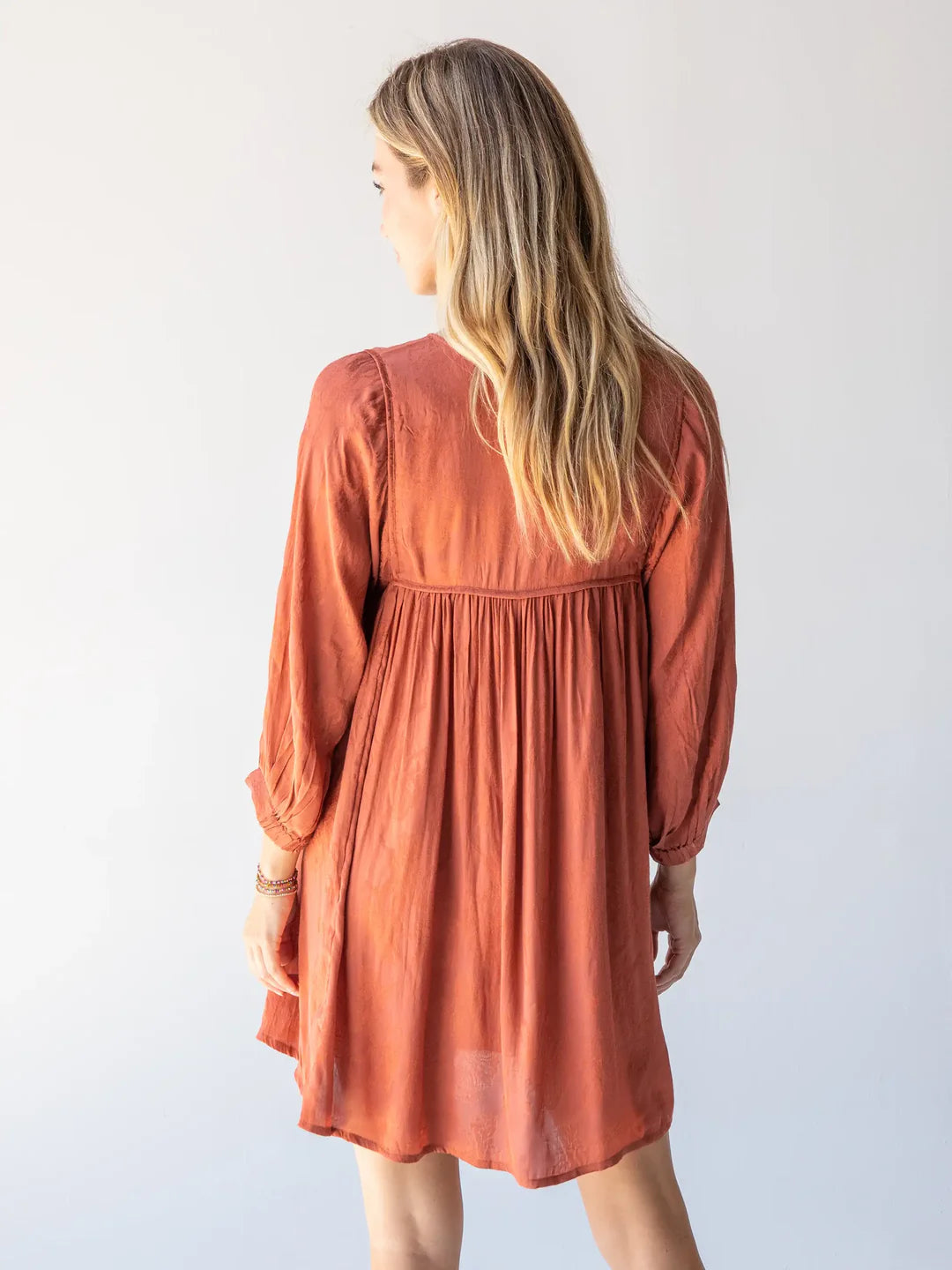 Natural Life Rose Mini Dress-Rust