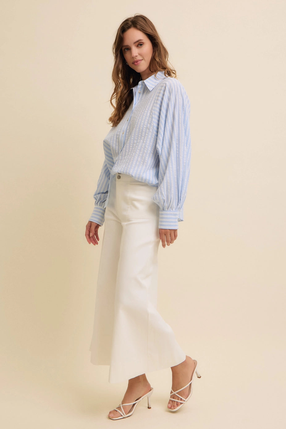 Cropped Wide Leg Stretchy High Waisted Pants