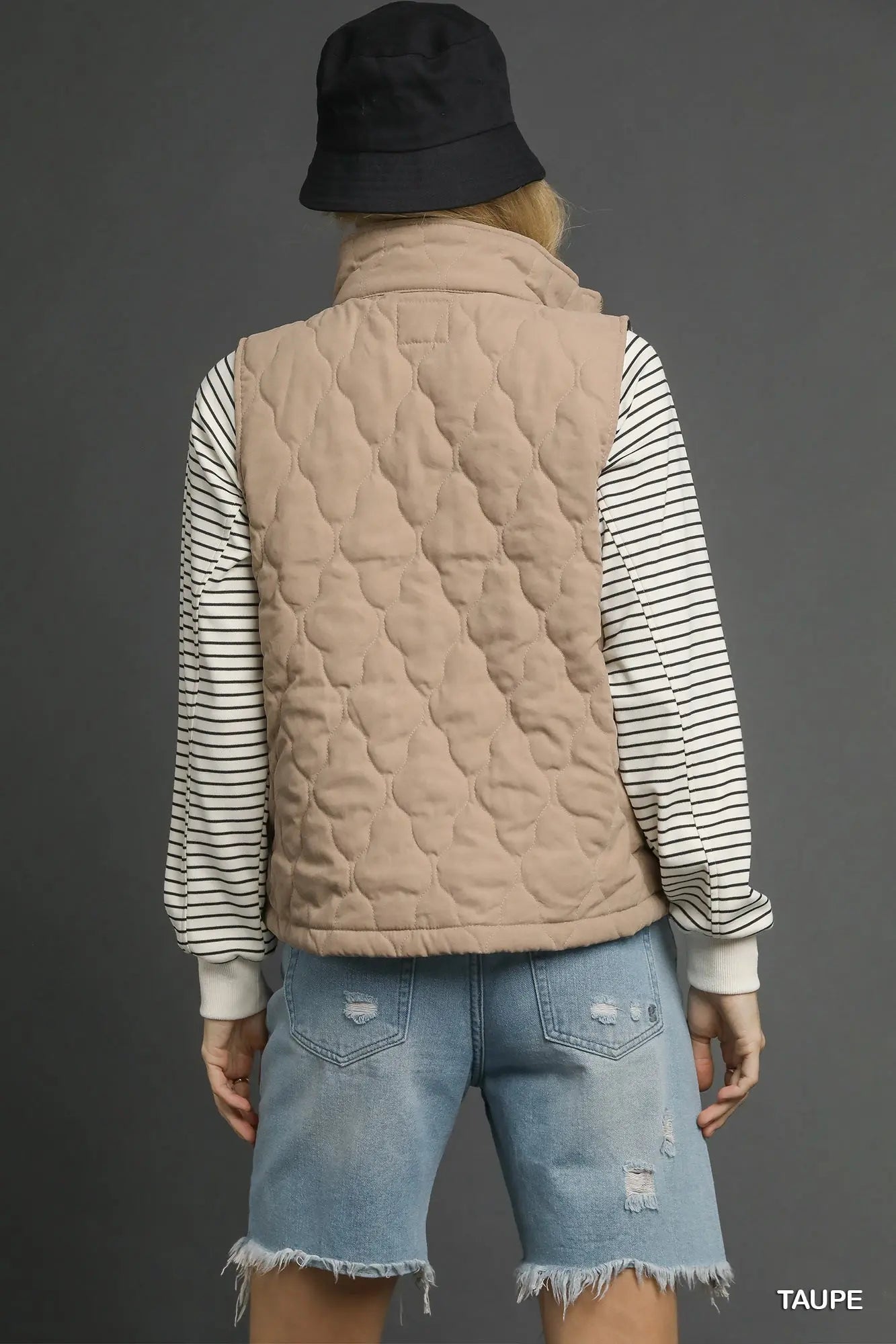 Umgee Quilted Zip-Up Vest