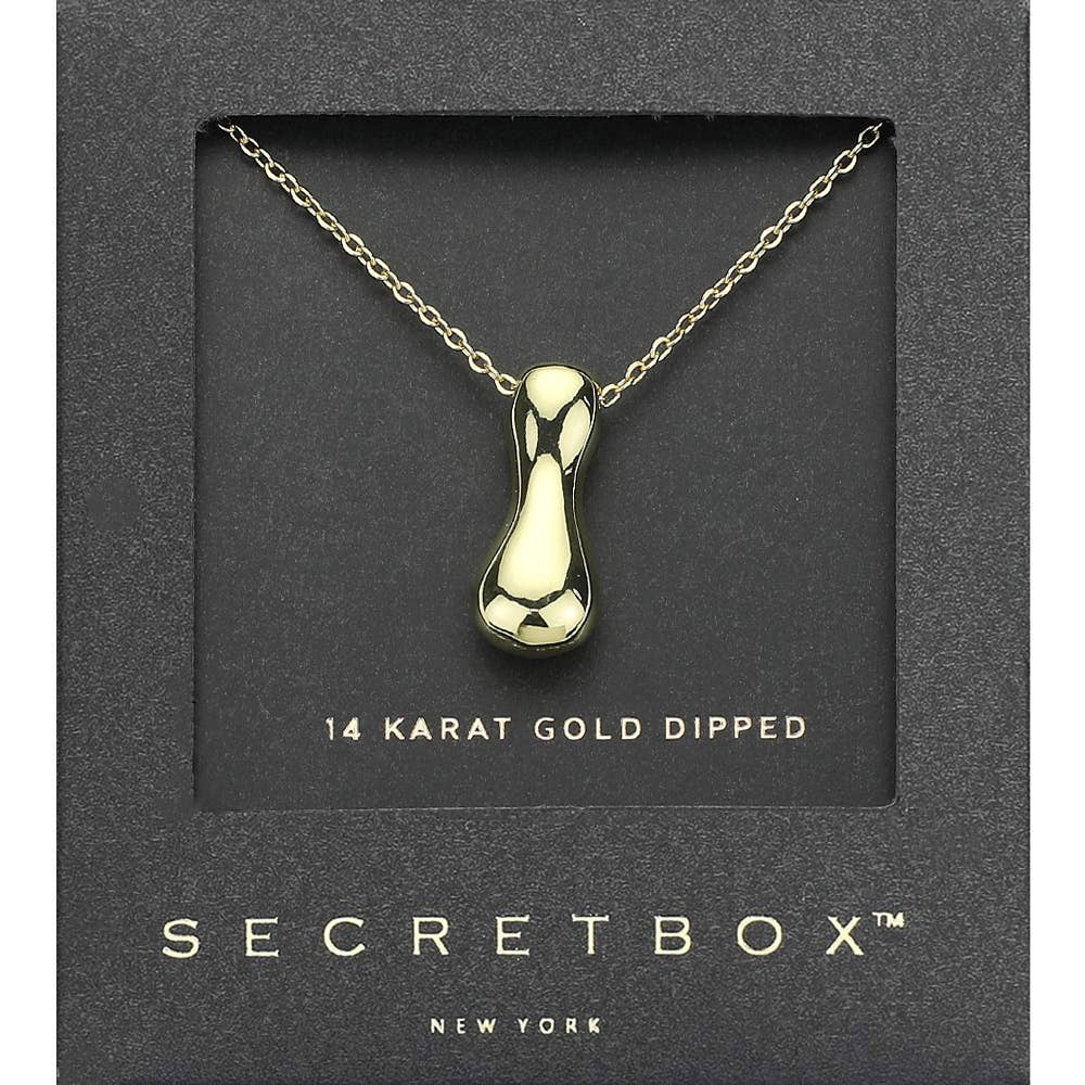 14K Gold Dipped Bubble Initial Pendant Necklace