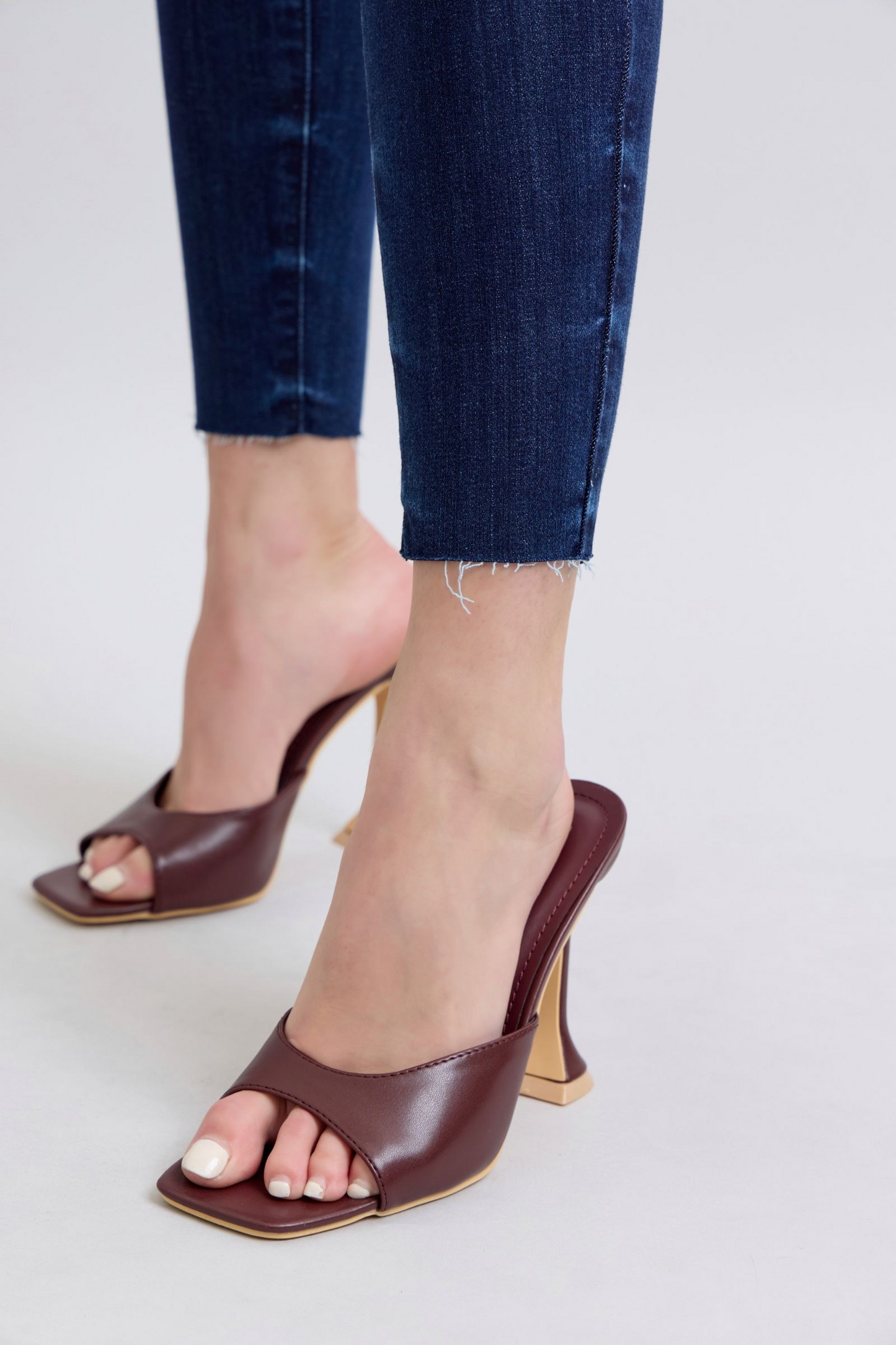 Judy Blue Mid-Rise Dark Wash Skinny with Raw Hem