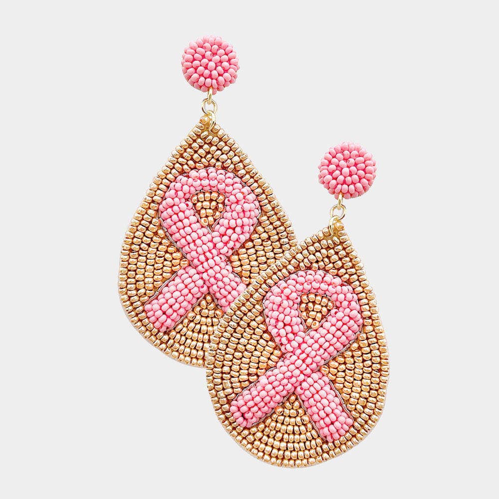 Pink Ribbon Earrings