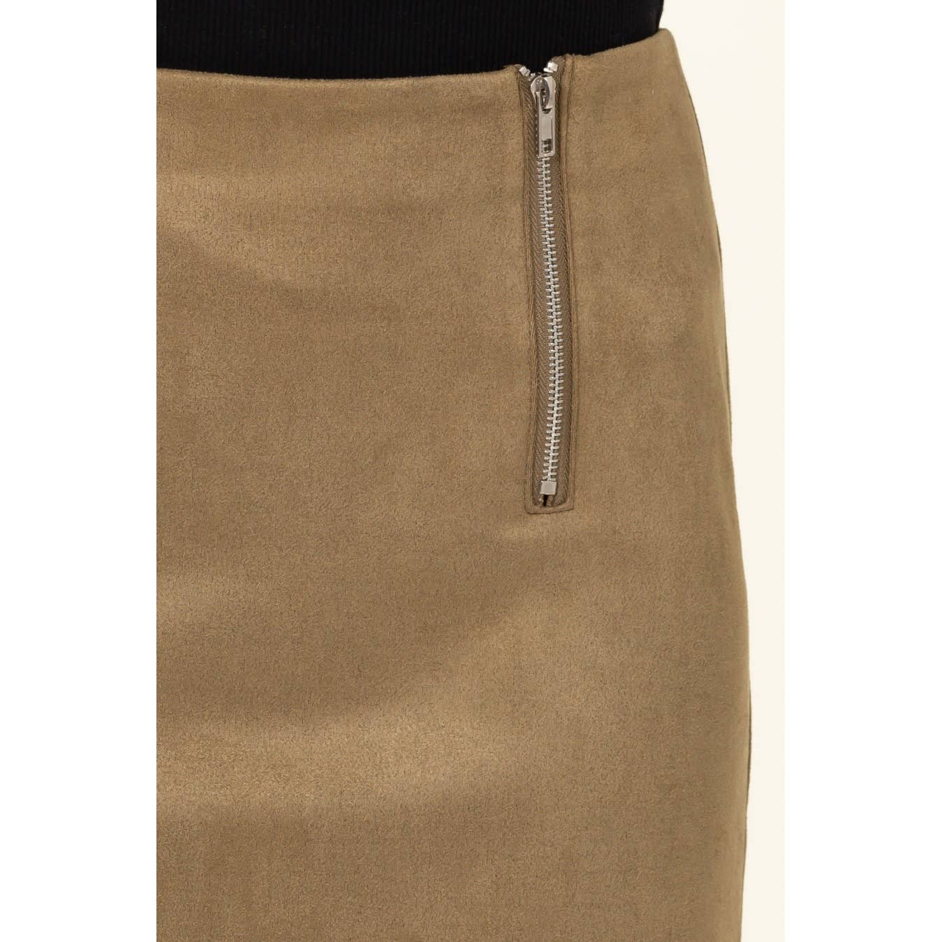 SUEDE MINI SKIRT WITH ZIP DETAIL