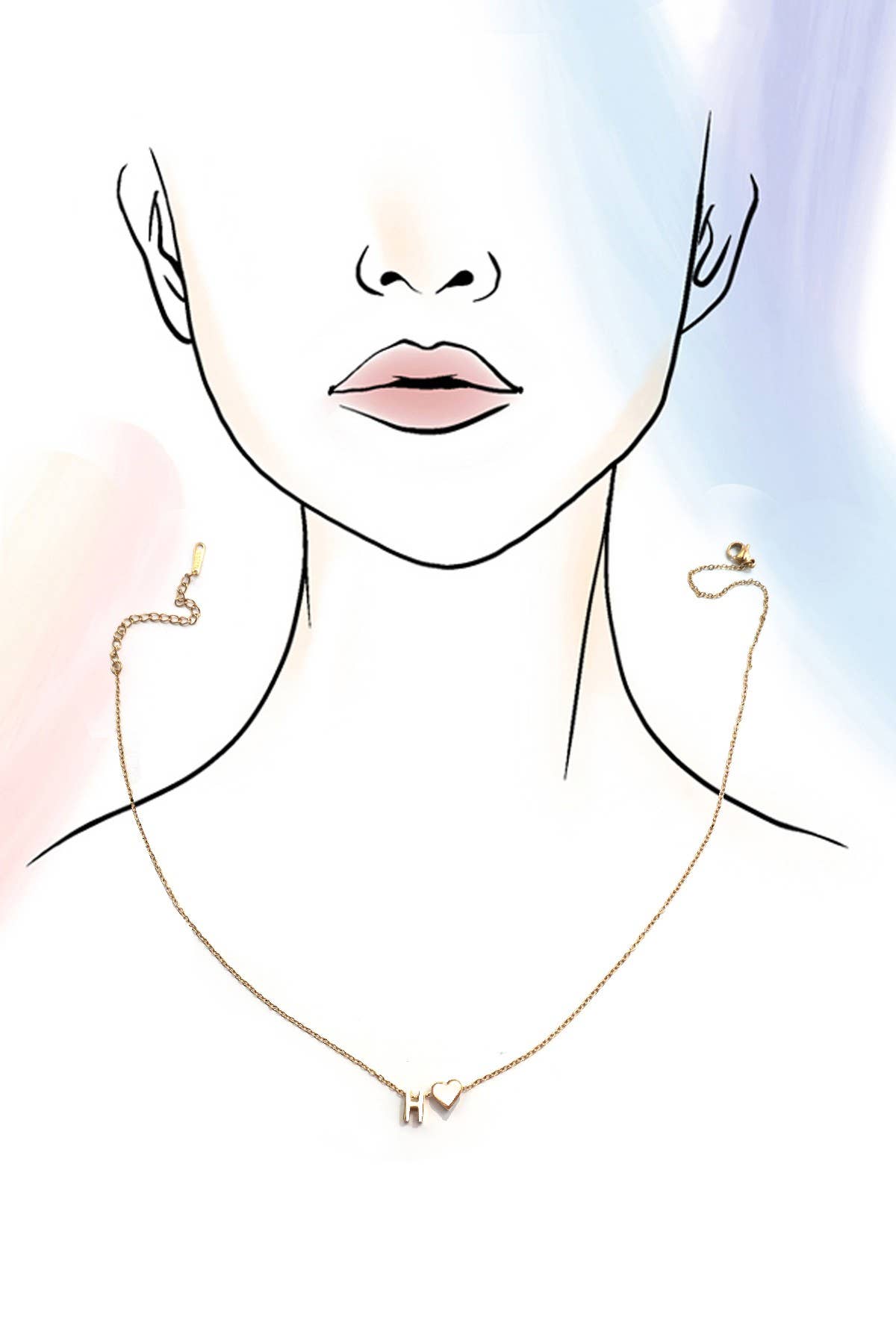 18K STAINLESS STEEL TARNISH FREE INITIAL NECKLACE