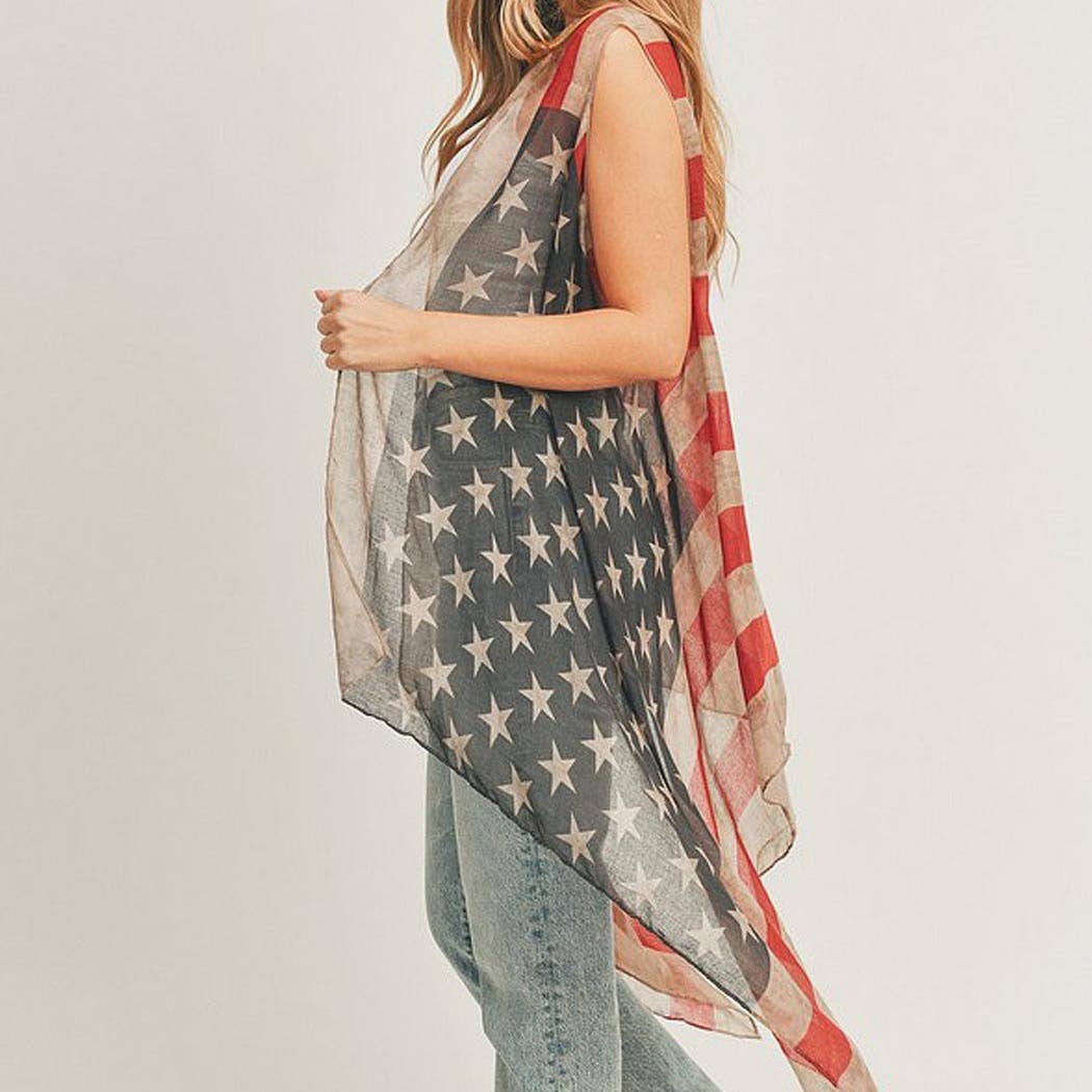 Vintage American Flag Vest