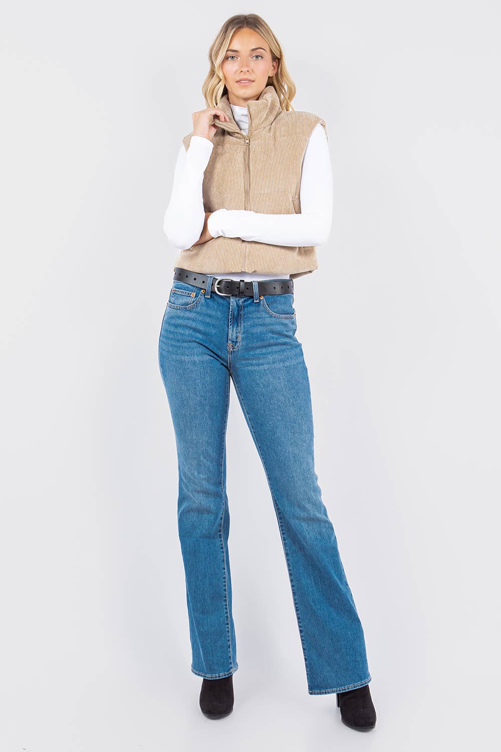 Sherpa Lined Corduroy Puffer Vest