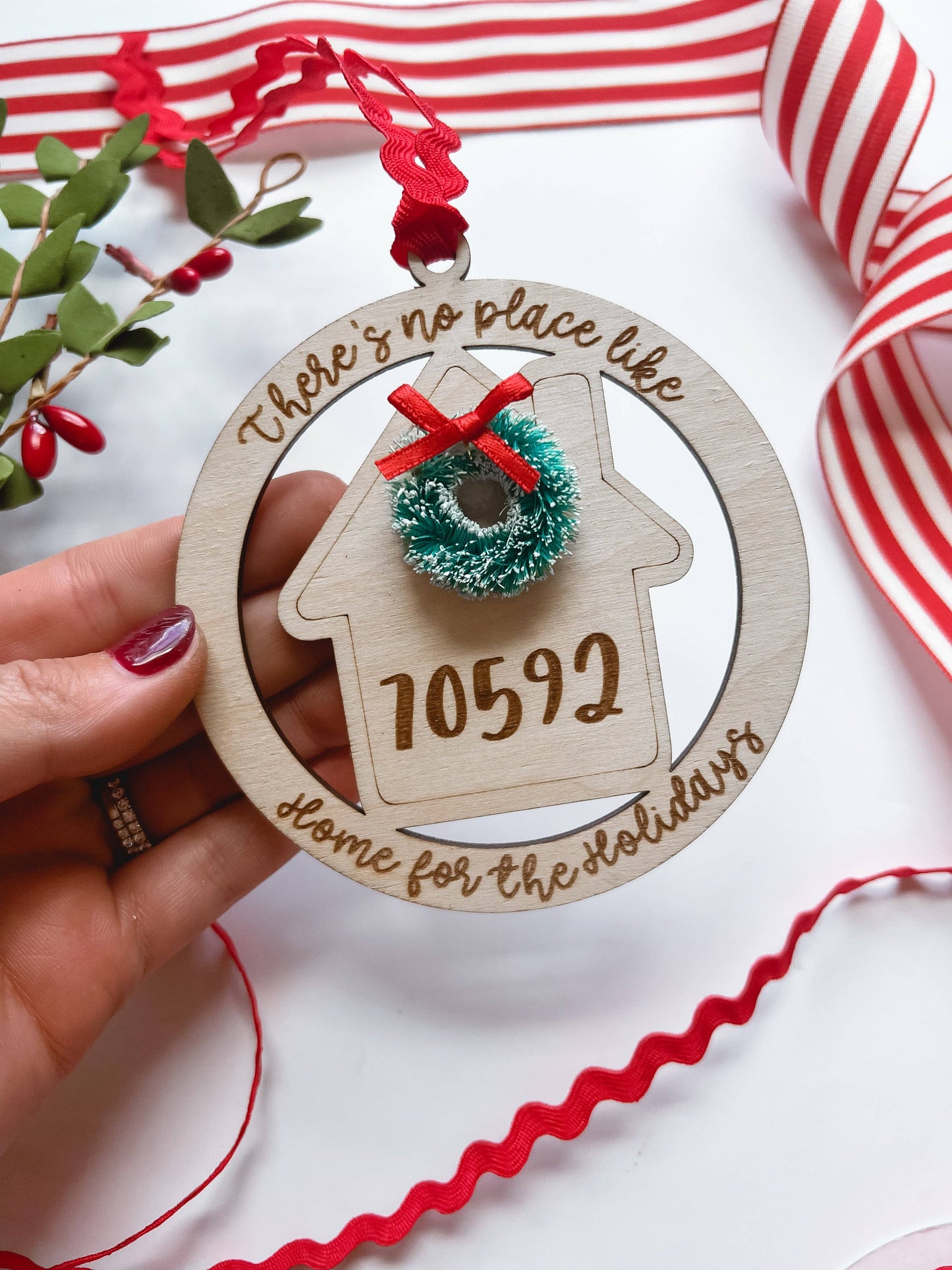 Zip Code Christmas Ornament 62035 and 62002