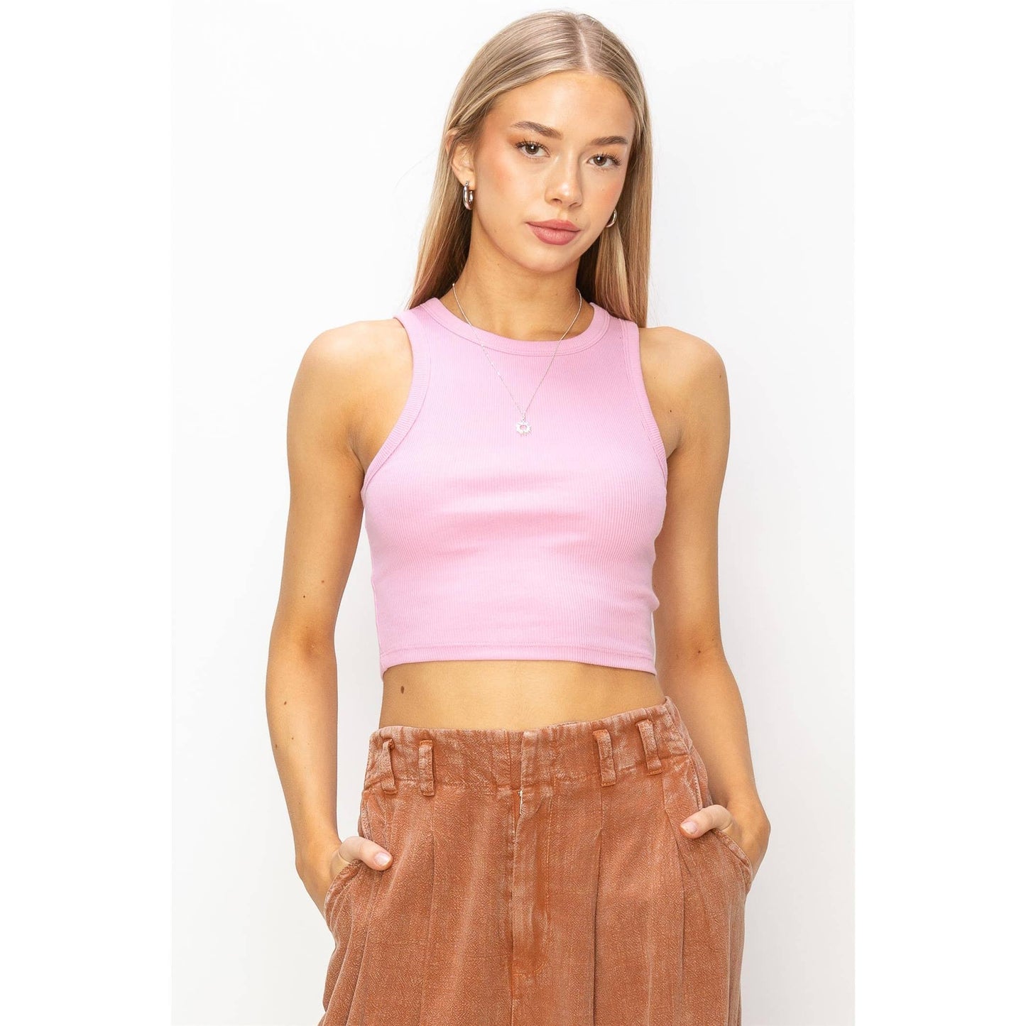 RIBBED CROP TANK TOP