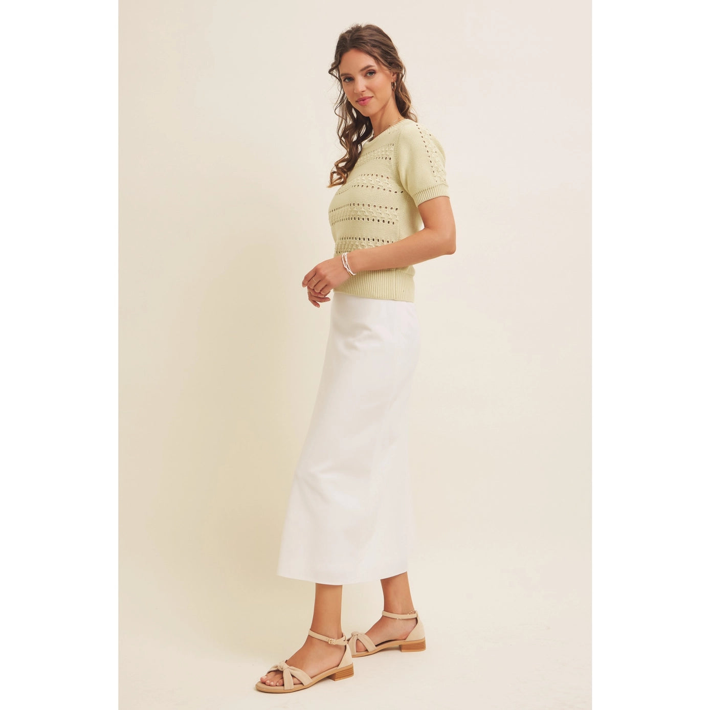 Classic Viscose Linen Blend Bias Cut Maxi Skirt