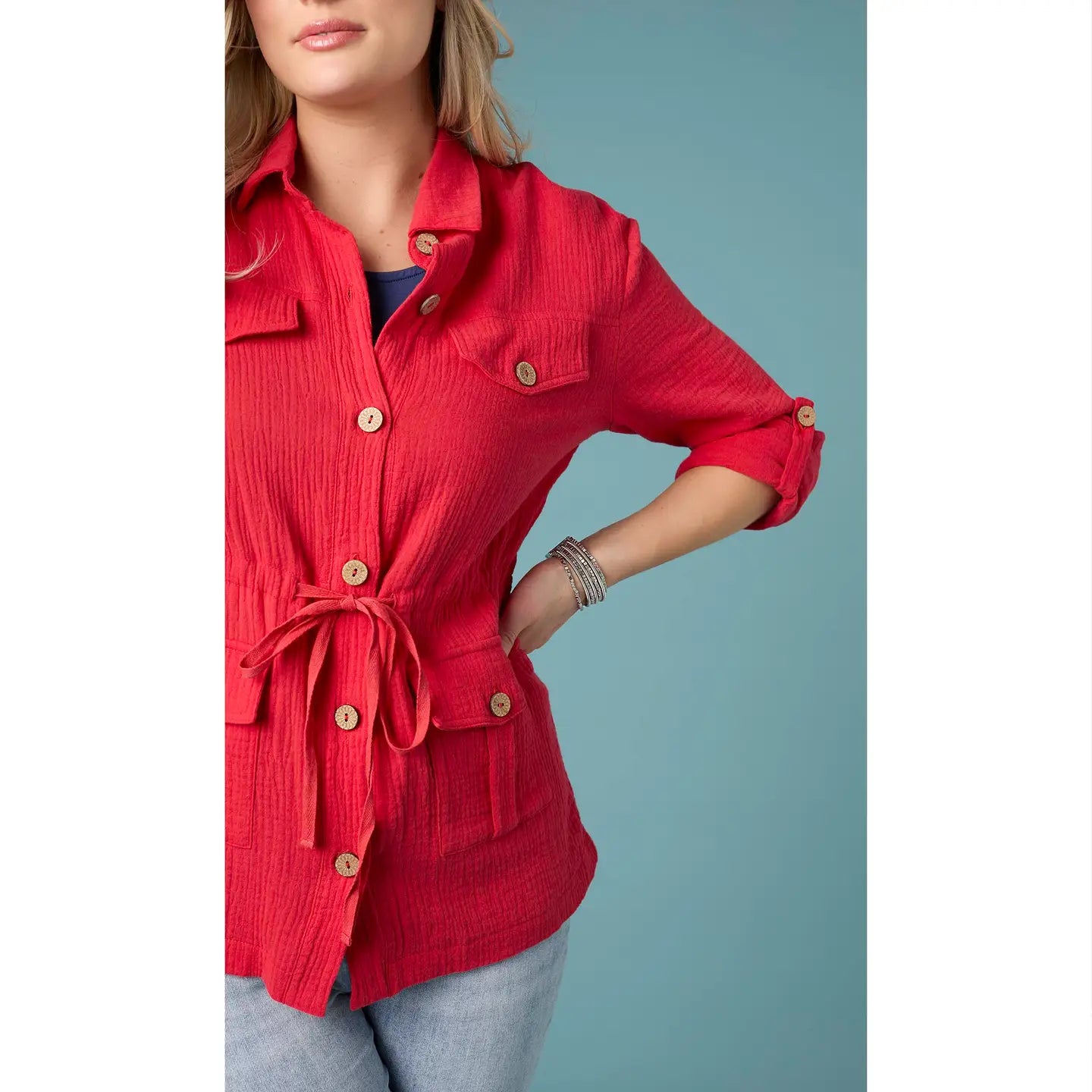 Gauze Button Front Cardigan