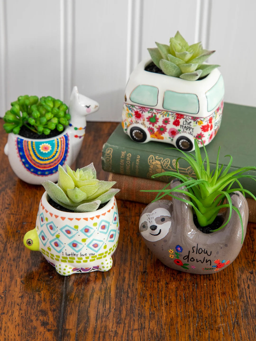 Natural Life Tiny Faux Succulents-Van